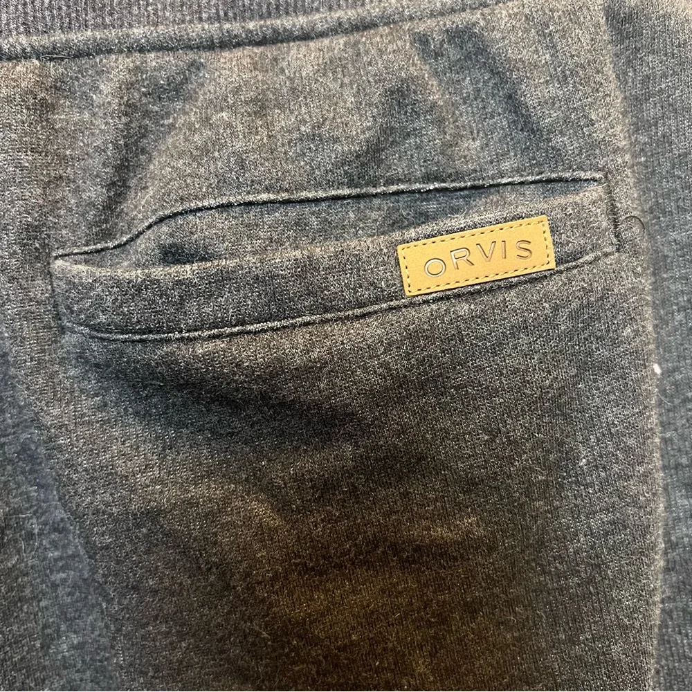 Orvis Sweatpants Joggers Mens Large Gray Pants Lounge Pocket Drawstring Stretch